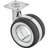 SOTECH ruota per mobili premium Düsseldorf Ø 75 mm (altezza 98,5 mm, cromo/nero, piastra a vite 47 x 47 mm) Ruota di design perfetta per mobili moderni e classici