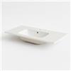 BRICOZONE Lavabo Da Incasso Rettangolare In Ceramica Bianca Lucida Cm Installazione Sopra O Sottopiano Design Moderno Con Foro Monoforo E Troppopieno Per Bagni Eleganti E Top Su Misura (71 x 46 Cm)