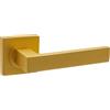 domino QUBIK-QR K-Gold - Maniglia per porta da ufficio, in alluminio dorato opaco, senza rosetta per serratura, rosette quadrate, maniglia per porta della camera da letto, ufficio, accessori per porta