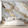 Generico Carta da Parati Marmo Bianco Oro, Fotomurale Texture Modern per Camera da Letto Decorazioni Parete, Carta Parati Effetto Decorativi Wallpaper, 100 x 70 cm D&O31