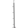 Sellon24® Pali in acciaio inox, Ø 42,4, altezza 900 mm, con 4 supporti trasversali Ø 12,0, ringhiera V2A, per balcone, pavimento, palo, tubo rotondo, scale, terrazzo, rosetta di copertura, piastra di