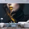 JIAOQSS Carta da parati 3D fotografica Tv Domestica sfondo TV ufficio ristorante poster Adesivo grande stampa disegno pareti artistico impermeabile grandi Volto di donna labbra dorate