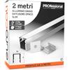 Eurocali Profilo Slim da 2 metri in Alluminio per Strisce LED Copertura Opaca 7,8 x 9 mm - Installazione a superfice - Barra per Strip LED, Dissipatore