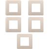 Electron 5 Placche, 2 moduli/posti, Compatibile Con Vimar Plana, colore sabbia, Placche In plastica di alta qualità, 100% compatibile con i supporti e i moduli originali