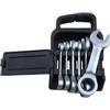 GrecoShop Set di 7 Chiavi Combinate Corte a Cricchetto in Raccoglitore di Plastica