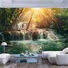 JIAOQSS Fotomurale Carta da parati 3D Tv Domestica sfondo TV ufficio ristorante poster Adesivo grande stampa disegno pareti artistico impermeabile grandi Paesaggio Montagna Cascata Alberi Natura