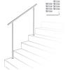 Ikodm Corrimano in acciaio inox, ringhiera per scale, 100 cm, senza barre trasversali, con accessori, per scale, interni, balcone, ingresso di casa