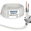 EBROM Leggero Tubo H03 vv-f, 2 X 0.75 mm², 25 m, Bianco