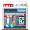 tesa Powerstrips CLICK - Ganci Adesivi per Appendere Cornici e Decorazioni da Parete Senza Forature - Strisce Autoadesive con Sistema di Aggancio e Sgancio ON e OFF - Medium - 4 x 2 pezzi