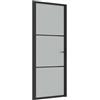 vidaXL Porta Interna 83x201,5 cm Nero Opaco Vetro e Alluminio