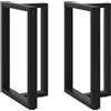 vidaXL Gambe per tavolo da bar a forma di T 2 pz nere 60x35x(90-91) cm in acciaio