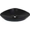 vidaXL Lavandino con Foro di scarico Triangolare Moderno Elegante Lavello Lavabo Arredo Bagno Sanitari 58,5x39x14 cm in Ceramica Nero
