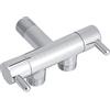 Fdit Deviatore Doccia a Due Vie in Ottone con Rubinetto Doccia Universale di Distribuzione dell'Acqua per WC Pistola a Spruzzo Lavatrice, Finitura Cromata, Colore Argento