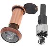 HOJLKLD Spioncino per porta In ottone 16 mm 200 gradi Spioncino ad Angolo di ampia vista Con trapano Per spessore porta 35-60 mm (Rame antico)