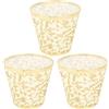 HERCHR Paralume in Tessuto Elegante Copri, 3 Pezzi Paralume in Tessuto Installazione a Clip Moderna per Lampada da Tavolo, E14 Paralume Coprilampada, Paralume Sostituzione Corpi Illuminanti (Oro)