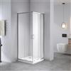 Auria Box Doccia Angolare 70x90xh185 - Cabina Doccia Scorrevole in Cristallo Temperato 4mm Trasparente, Profilo Cromato Lucido, Chiusura Magnetica, Ante Sganciabili e Maniglia ABS - Mod. Four