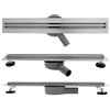 VBChome 70 cm canaletta doccia Mega Slim scarico a pavimento autopulente, sifone con antiodore, dimensioni: 60 - 100 cm, scarico per bagno, lavanderia, doccia molto piatto, set completo
