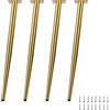 LRYELWA 4 Pezzi Piedini in Metallo per Mobili e Divani,Gambe Regolabili per Tavolo,Piedi di Supporto Conicità Obliqua per Sedia Scrivania Cucina Gabinetto Armadietti,Con Viti (72cm,Oro)
