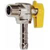 Promotion & Beyond Rubinetto a Sfera per Gas attacco M 1/2 con Portagomma in ottone sbiancato