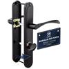 VERAMET Maniglia Porta Interna Nera Porte Interne Opaco Placca Set Copertura Lunga Interasse 90mm Forma L Quadrato Piastra Ferramenta Alluminio Acciaio Profilo 40-62mm WC Bagno -K-518-90 P2