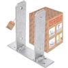 TRIBECCO Supporto per pali a U da avvitare, scarpa di supporto a U 71 x 50 x 200 mm, per pali quadrati in legno, acciaio zincato a caldo, ancoraggio a pali per tasselli