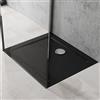 doporro Piatto Doccia 70x80 cm Rettangolare in Acrilico Rinforzato Nero, Altezza 4 cm Ultrasottile, con Piletta di Scarico Cromata Inclusa （AL01) - Faro2