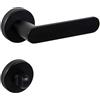 JUVA, maniglia per porta vintage, colore nero, maniglia per porta, porta, porta, porta, porta, set di rosette per WC - BAD | Coppia di maniglie in alluminio per porte interne | 1 paio