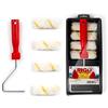 RIGO Kit Rulli Pittura e Vernice Piccoli Anti-goccia Anti-gocciolamento Riutilizzabili da 11 cm con 4 Ricambi e Vassoio - Rullo Perfetto per Pareti e Soffitti