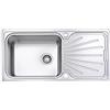 JASSFERRY Lavello da cucina Vasca singola in Acciaio Inox Spazzolato, scolapiatti reversibile Lavandino, con set di rifiuti