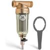 iSpring WSP-50 WSP-50-Filtro dell'Acqua Riutilizzabile per Tutta la casa, 50 Micron, MNPT + 3/4 FNPT, Ottone