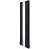 Monster Shop Radiatore ovale con specchio 1800 mm x 500 mm e valvole cromate TRV di design a doppia colonna verticale grigio antracite in acciaio al carbonio montaggio a parete cucina soggiorno kit di fissaggio