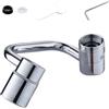Generisch Rotating Tap Attachment - Adattatore per rubinetto girevole a 1080°, con 2 modalità di spruzzo, anti-spruzzo, per cucina, bagno, cura degli animali domestici, 22/24 mm, in