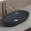 Mai & Mai Lavabo da Appoggio 54x34x10.5cm, Lavandino Bagno Ovale Colossum808 Lavabo da Marmo Fuso, Antracite opaco