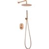 MICE COLLECTION MICE - Set doccia con rubinetteria in ottone dal design moderno - Doccia da incasso a parete - Rubinetteria bagno incassato con spruzzatore e manico doccia Oro Rosa Spazzolato GPC033/ORC