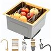 Generic Lavello Cucina 45x45cm,Lavello da Cucina Oro,Lavello Acciaio Inox 201,Lavello Cucina con Scolapiatti e Sifone,Lavello da Cucina,1 Lavello Da Incasso Lavello Da Incasso