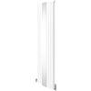 Monster Shop Radiatore a colonna ovale e specchio incorporato, 1800 x 500 mm e kit rubinetto termostatico, acciaio al carbonio bianco lucido, cucina soggiorno bagno [spazzola, clip da parete e supporti inclusi]