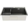 SICHENSH Grande lavello da cucina rettangolare, 68 x 45 cm, in acciaio inox, con scolapiatti, 1 vasca da bagno, lavello da cucina, lavello da cucina, lavello nero, piano UE