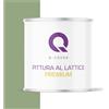 Q-COVER, vernice al lattice lavabile 2L (circa 14m2), tonalità verde oliva scuro, vernice per interni, per pareti e soffitti, classe 2, finitura opaca, per allergici, resistente all'abrasione, inodore