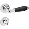 SOTECH Set di maniglie per porte MATTEO cromate lucide Maniglie per porte nero opache Porte interne vintage Maniglia per porte bagno (WC) - Set porte con viti