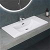 Mai & Mai Lavabo da Incasso 80x48x14cm, Lavandino Bagno Colossum02-800 da Minerale Fuso，Bianco