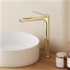 EMKE Rubinetti Lavabo Bagno 335x233x46 mm, Oro Champagne, Miscelatore in Ottone, Rubinetti Cucina con Aereatore, Cartuccia Ceramica, Installazione Facile
