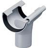 INEFA Bocchettone di scarico semicircolare 125mm/75mm Grigio PVC | Manicotto ad aggancio in plastica accessorio grondaia, montaggio a incastro facile, Made in Germany