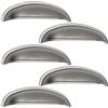 SOTECH 5 pezzi Maniglia a conchiglia NICK in acciaio inox look opaco Distanza di perforazione dei fori 96 mm Maniglia per porta Maniglia per comodino
