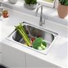 OHMG Lavello da Cucina in Acciaio Inossidabile, Incassato, Undermount, 50x40x20 cm, Rotondo e Quadrato, 1 Foro per Rubinetto