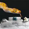 Generic Carta Da Parati Fotografica Serpente con lingua fuori - Moderna Nero Design Carta per Pareti Soggiorno Camera Da Letto Sala Fotomurali In Tessuto Non Tessuto 200 x 140 cm