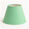 Generico 35 cm Paralume Cono, Tessuto di Cotone con PVC Bianco, Prodotto Artigianale, per Lampada da Tavolo, Piantana (Verde Chiaro)