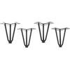 SOTECH 4 pezzi Gambe a forcella nere 150 mm 3 montanti Gambe a forcella Gambe per mobili per divani e armadi Base per mobili