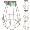 Housoutil Paralume Lampada Gabbia Vintage in Metallo Copertura Lampada a Sospensione Bulb Cover Decorativo Per Casa Bar Studio Ristorante Caffetteria 4 Pezzi