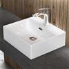 doporro Lavabo Bagno in Ceramica Bianco Lucido 41x36x13 cm - Lavabo Sospeso o da Appoggio Piccolo con Foro Rubinetto e Troppopieno, Brüssel206