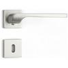 Brackle Maniglia MIREA, Maniglia per Porta Interna in Design Moderno, Set di 2, con Rosetta Quadrata e Bocchetta (Cromo Satinato)